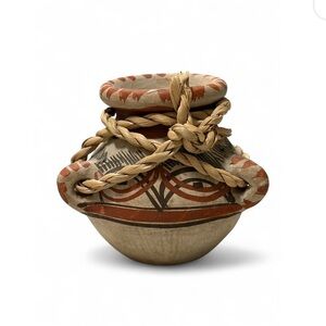 Vintage Handcrafted Mexican Clay Pottery  Vase